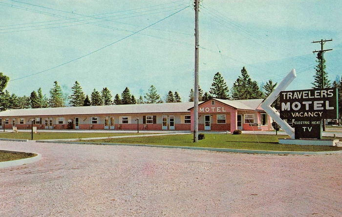 Travelers Motel - Old Postcard View